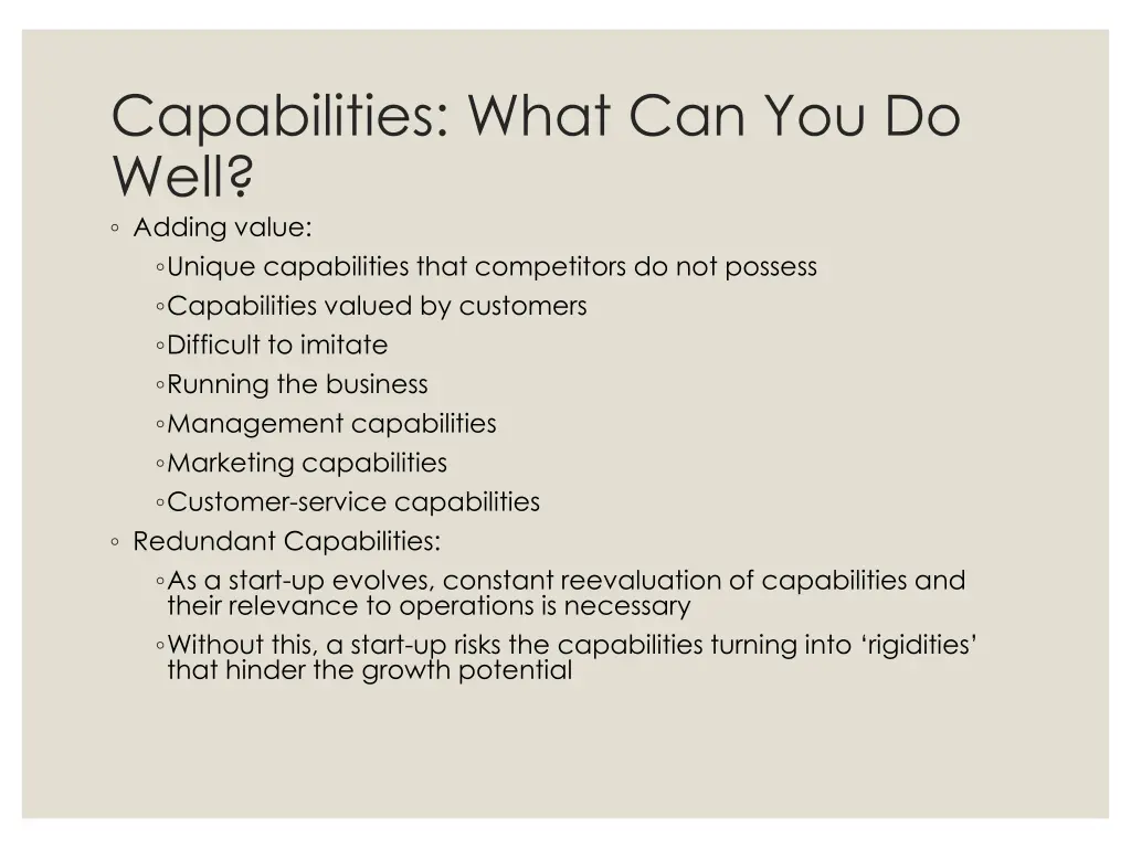 capabilities what can you do well adding value