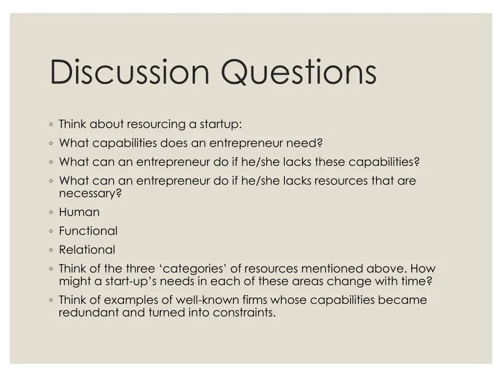 discussion questions