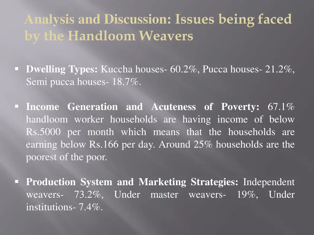 analysis and discussion issues being faced