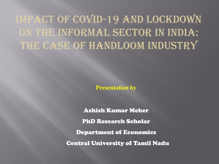 impact of covid 19 and lockdown on the informal