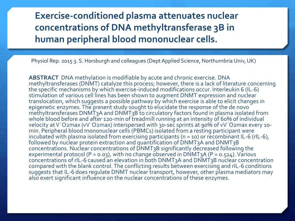 exercise conditioned plasma attenuates nuclear