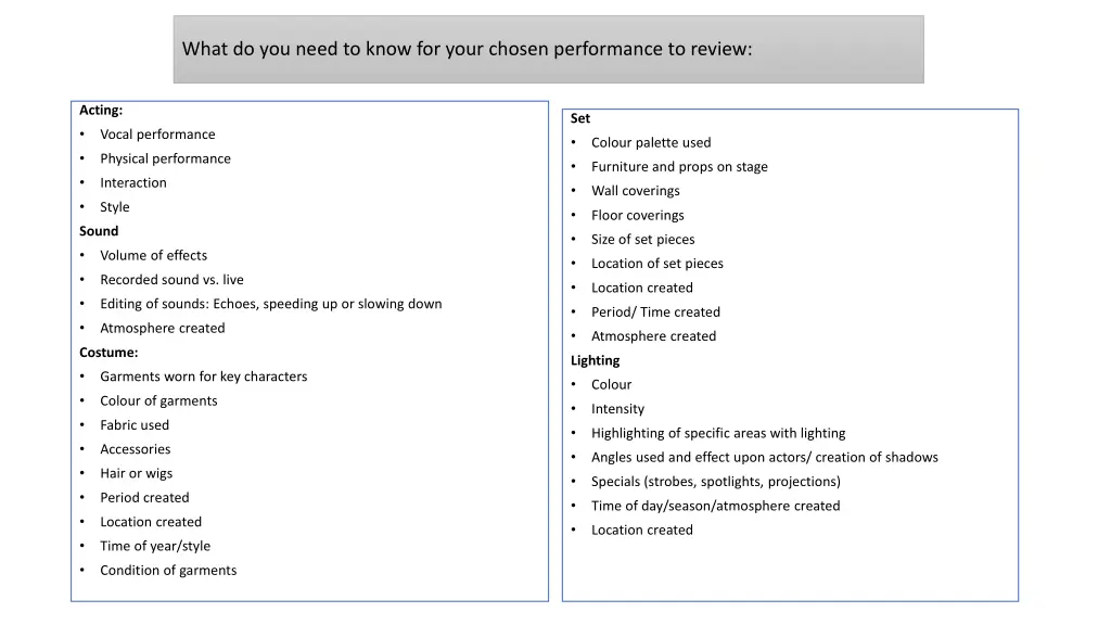 what do you need to know for your chosen