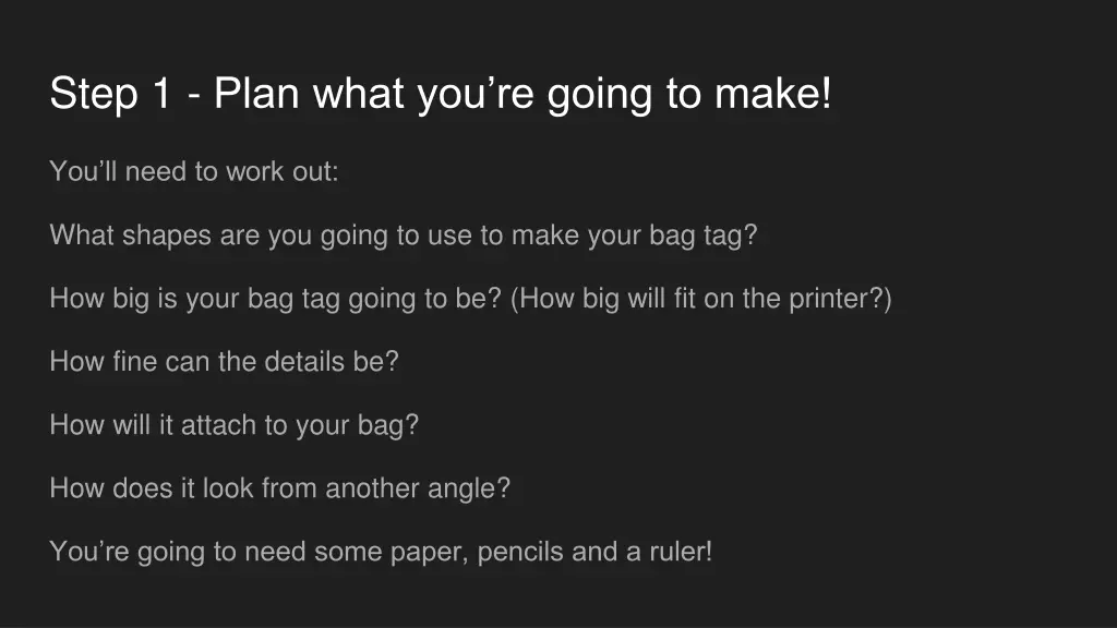 step 1 plan what you re going to make