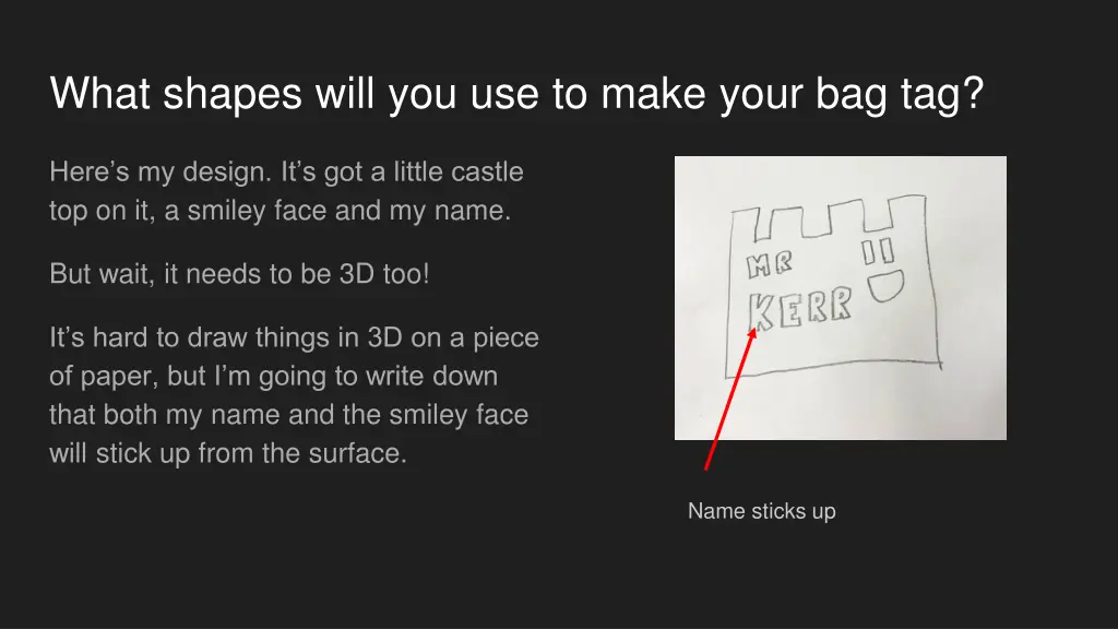 what shapes will you use to make your bag tag