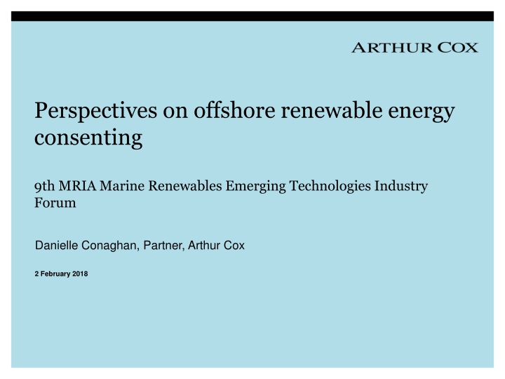 perspectives on offshore renewable energy