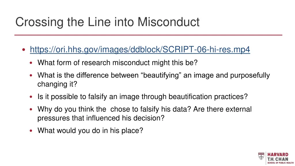 crossing the line into misconduct