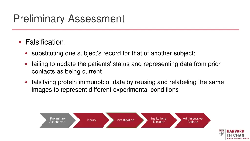 preliminary assessment