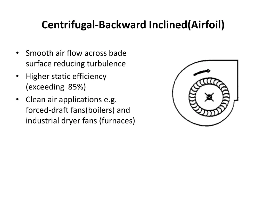 centrifugal backward inclined airfoil