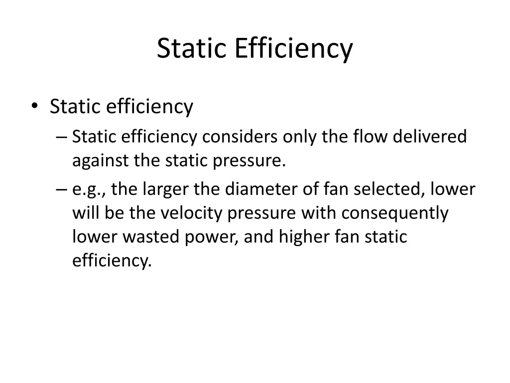static efficiency