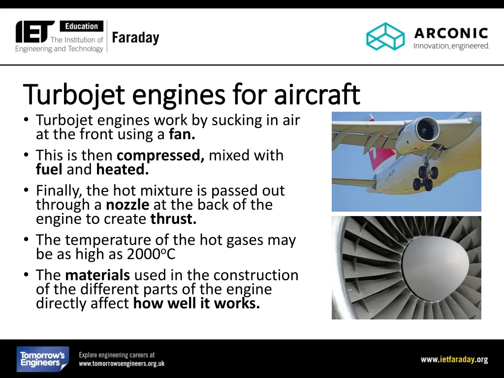 turbojet engines for aircraft turbojet engines