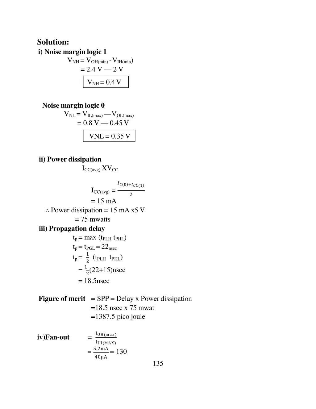 solution i noise margin logic