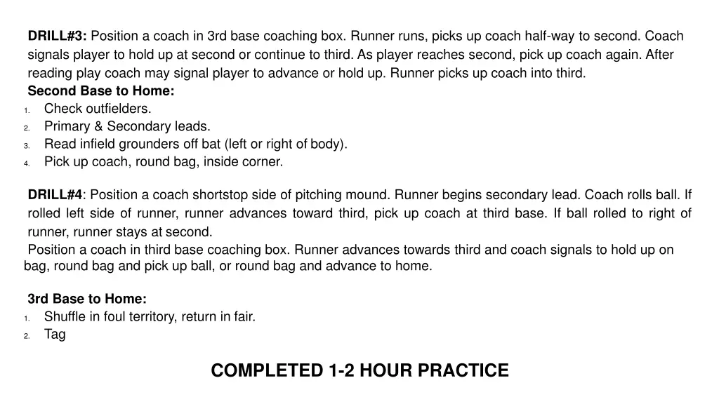 drill 3 position a coach in 3rd base coaching