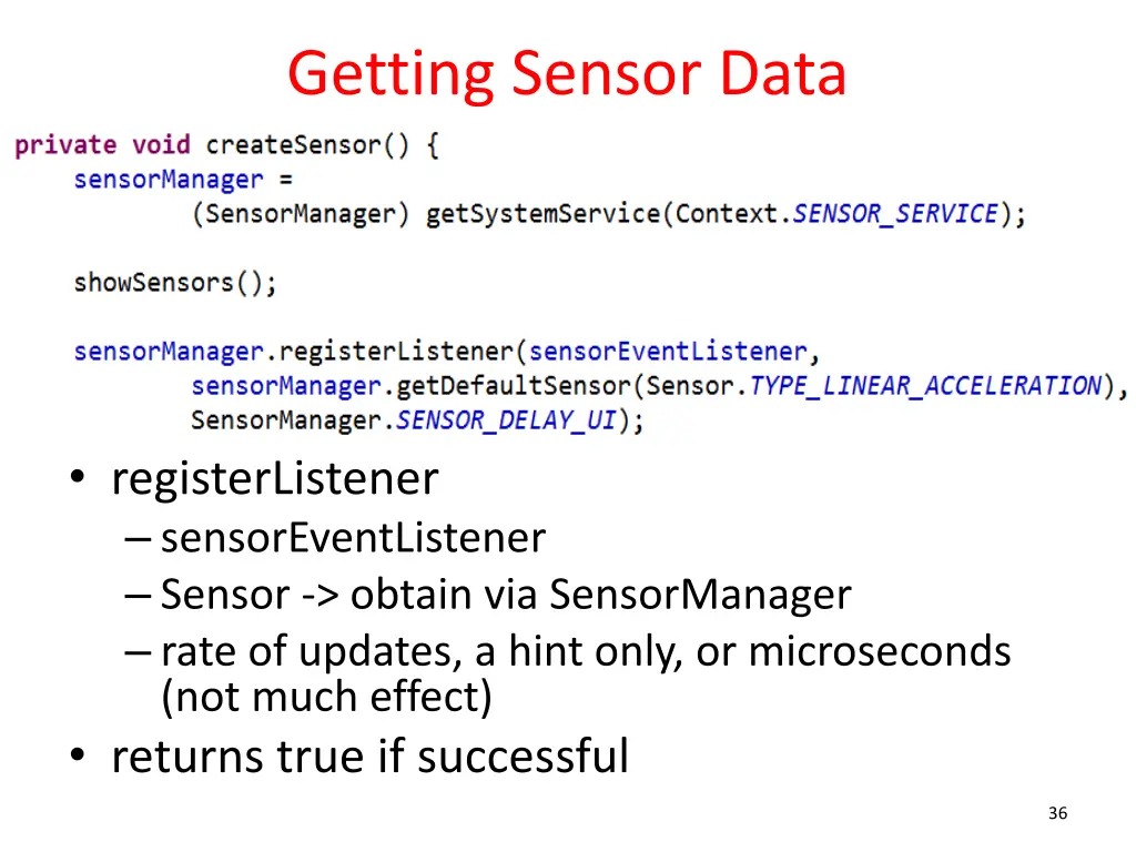 getting sensor data