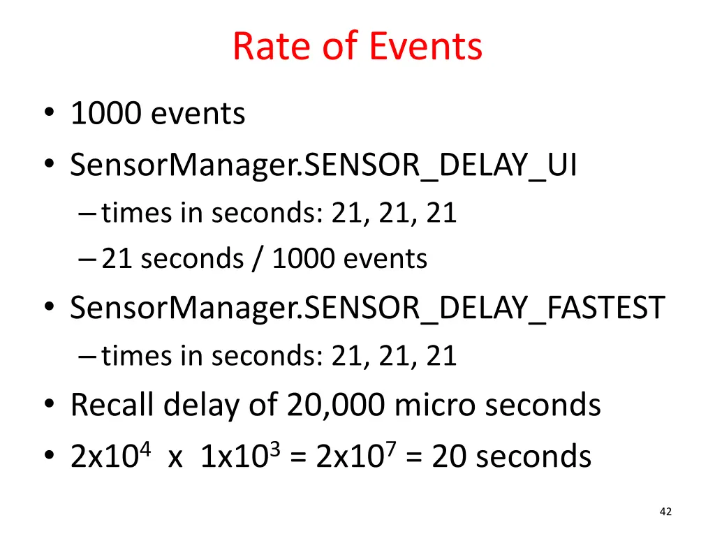 rate of events