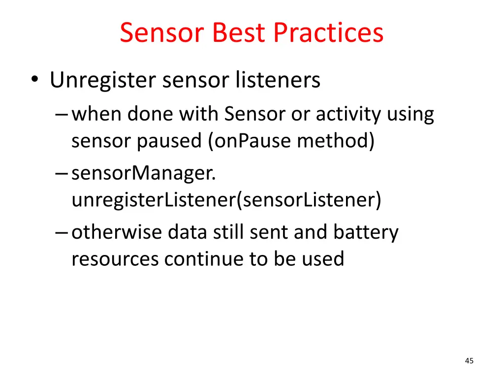 sensor best practices