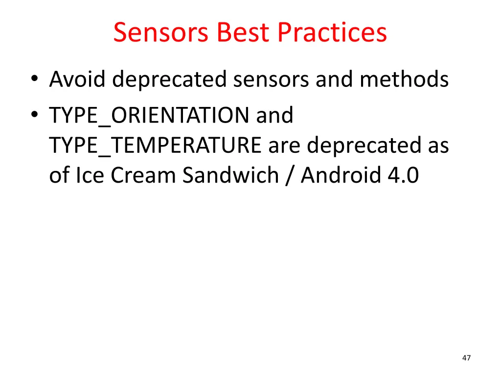 sensors best practices 1