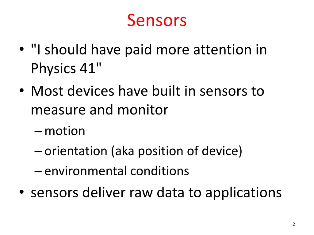 sensors