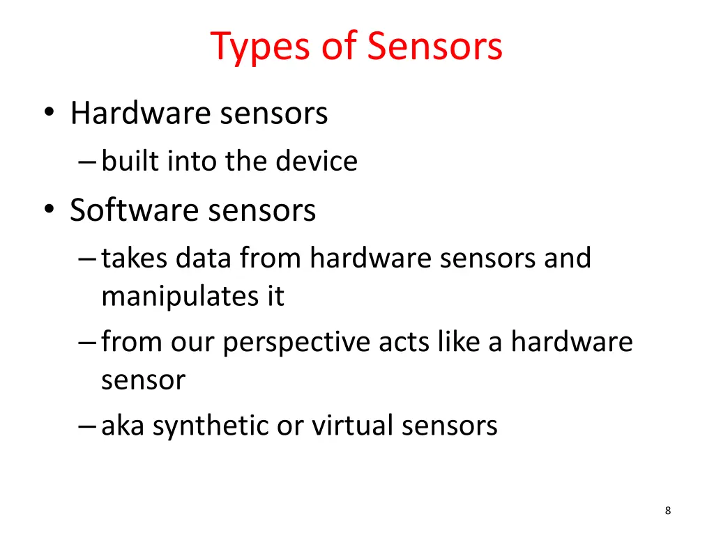 types of sensors 2