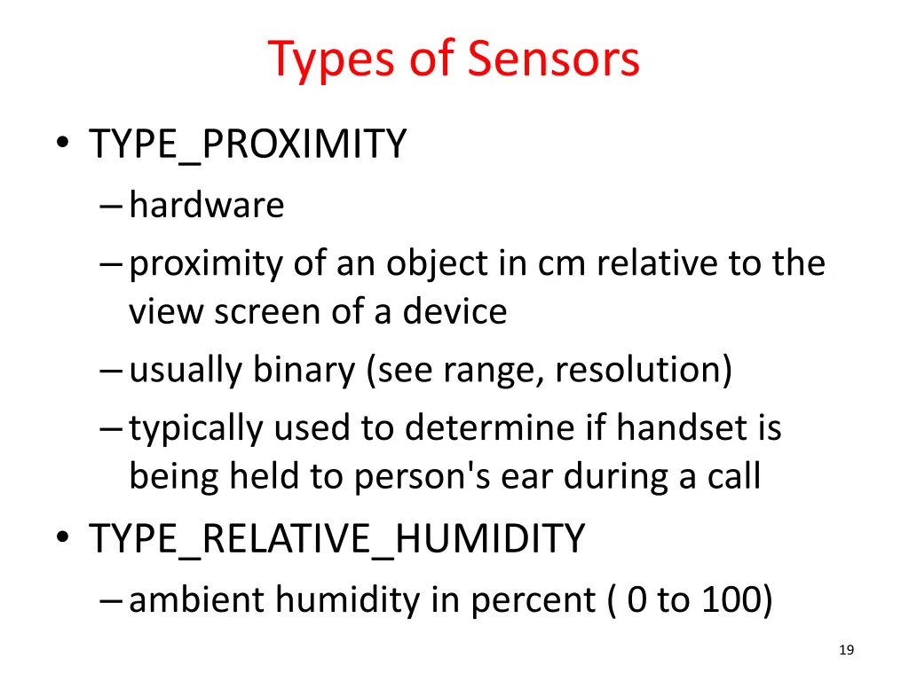 types of sensors 8