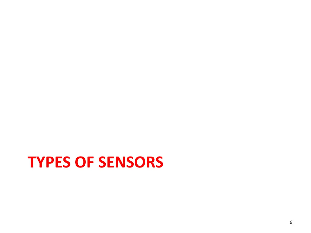 types of sensors