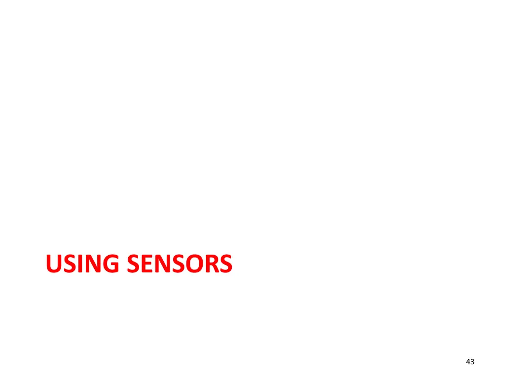 using sensors 1