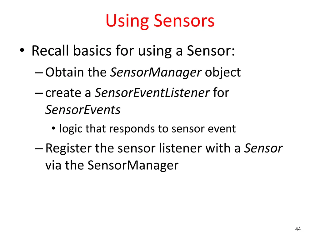 using sensors 2