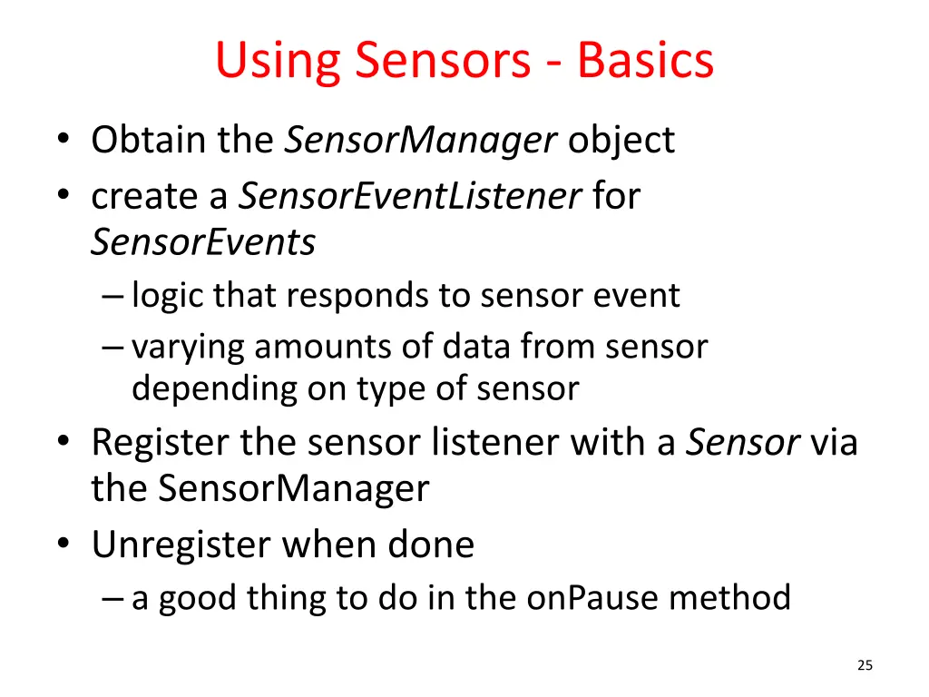 using sensors basics