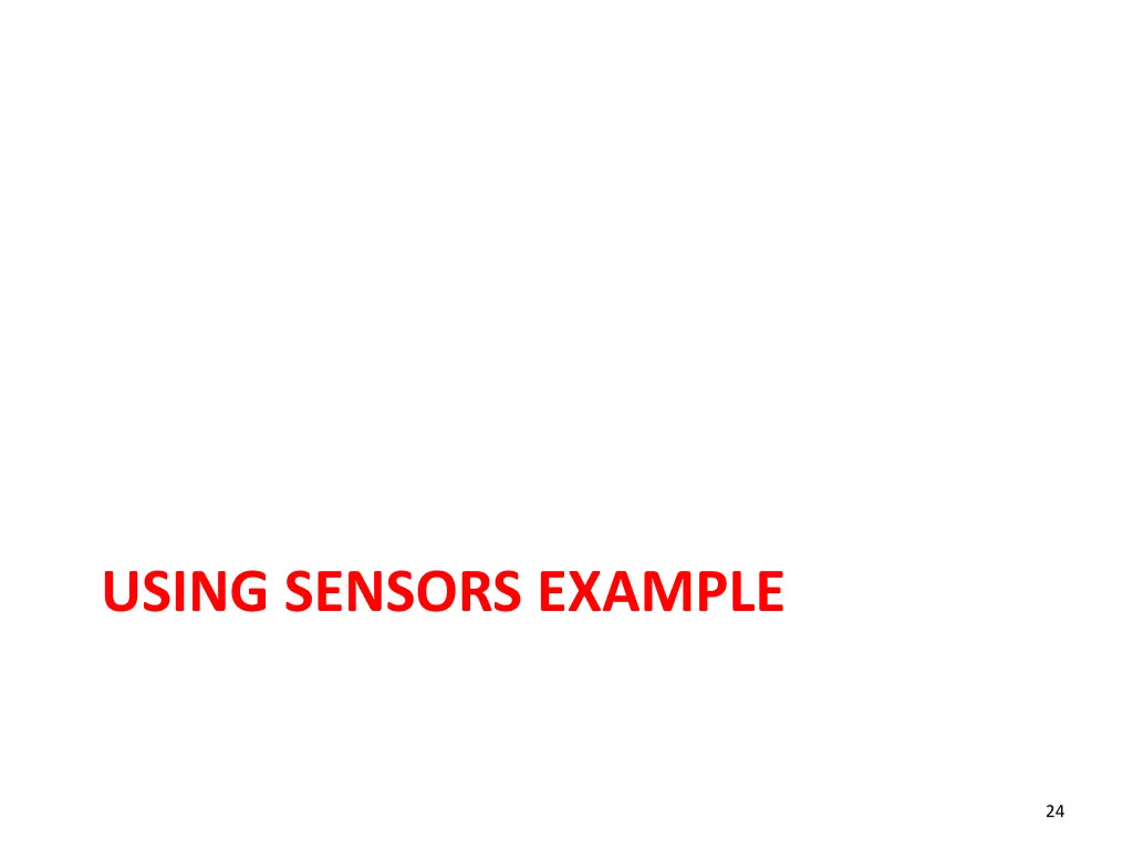 using sensors example