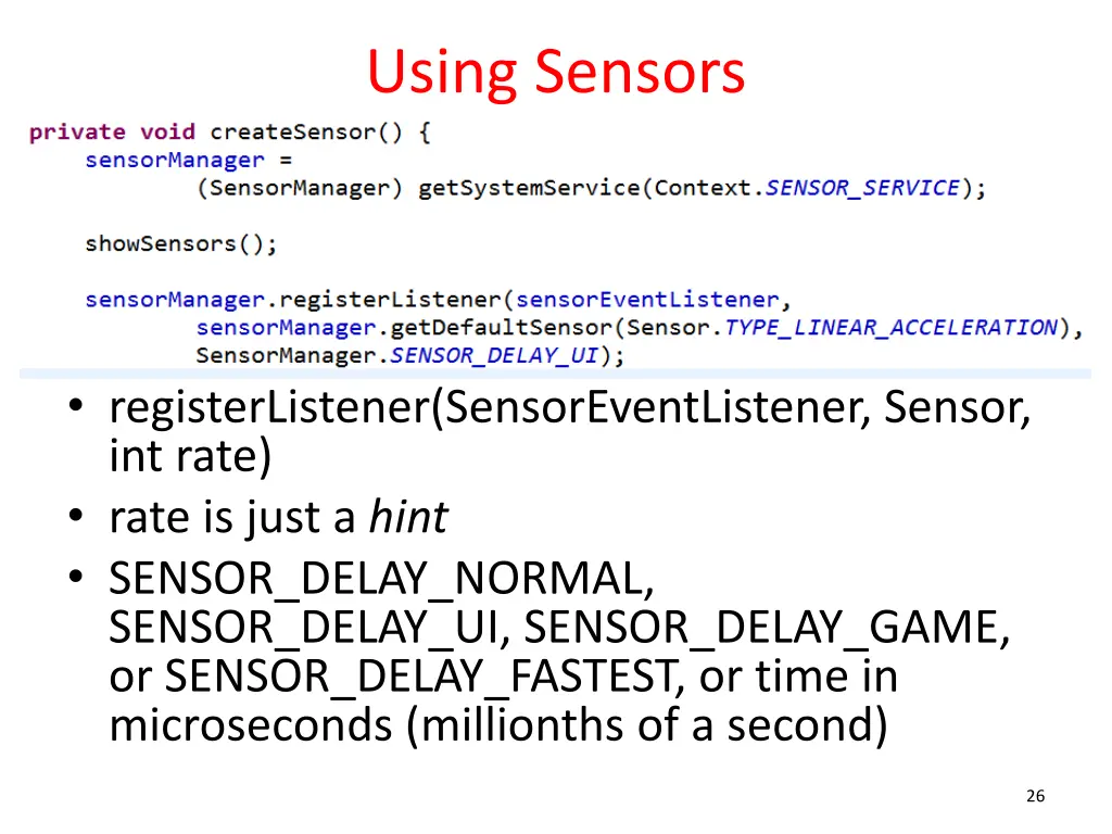 using sensors