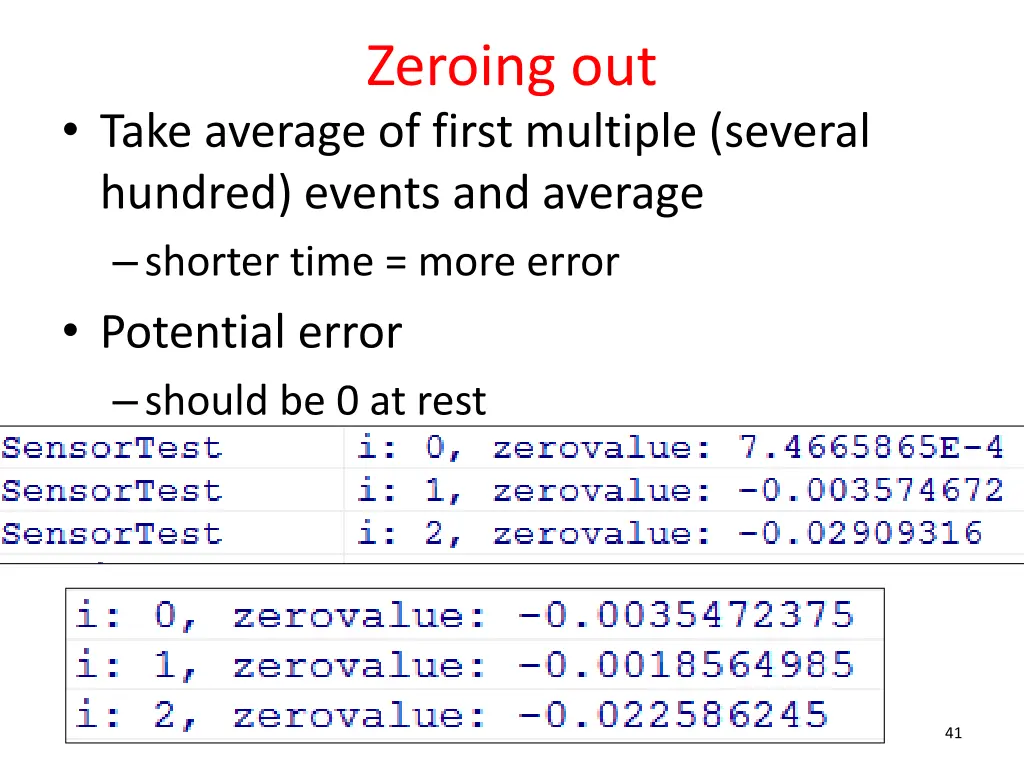 zeroing out