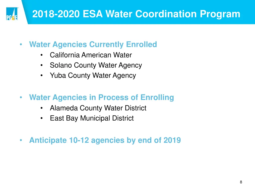 2018 2020 esa water coordination program