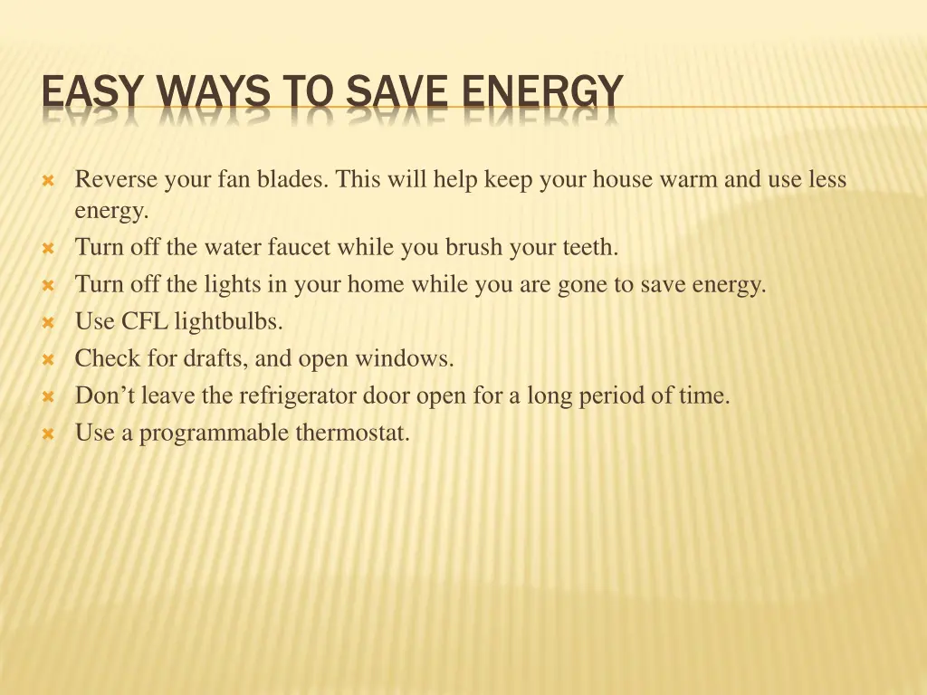 easy ways to save energy