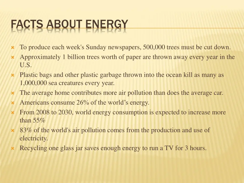 facts about energy