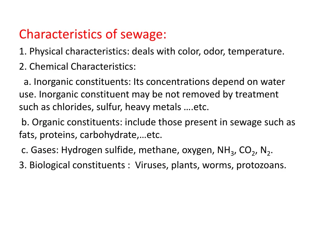 characteristics of sewage 1 physical