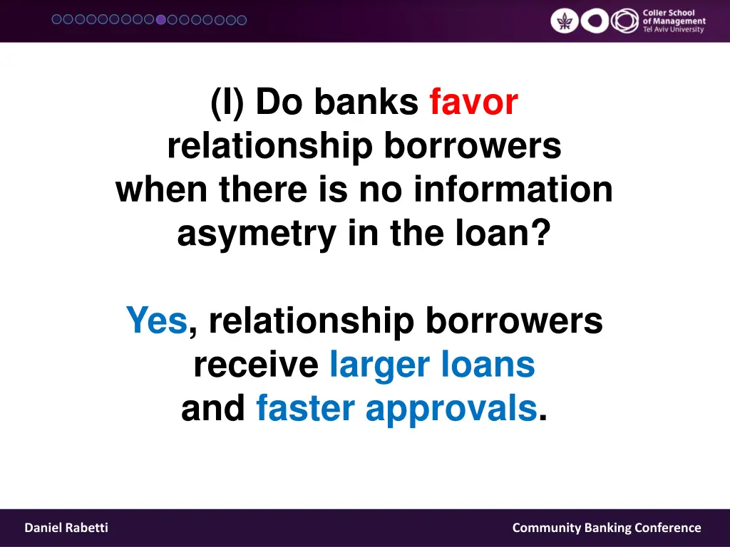 i do banks favor relationship borrowers when