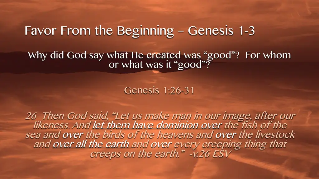 favor from the beginning genesis 15