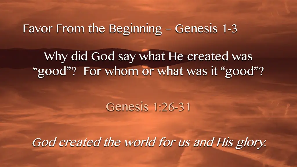 favor from the beginning genesis 17