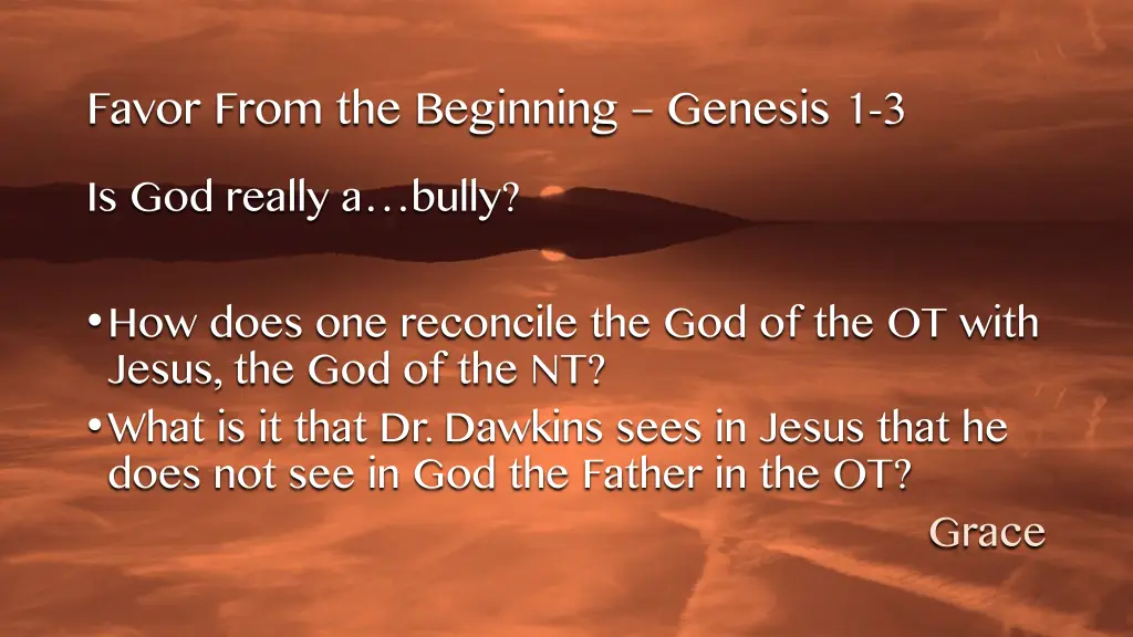 favor from the beginning genesis 6