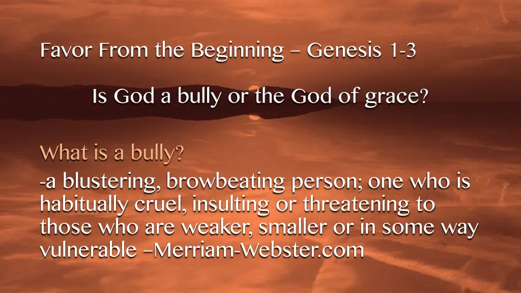 favor from the beginning genesis 9