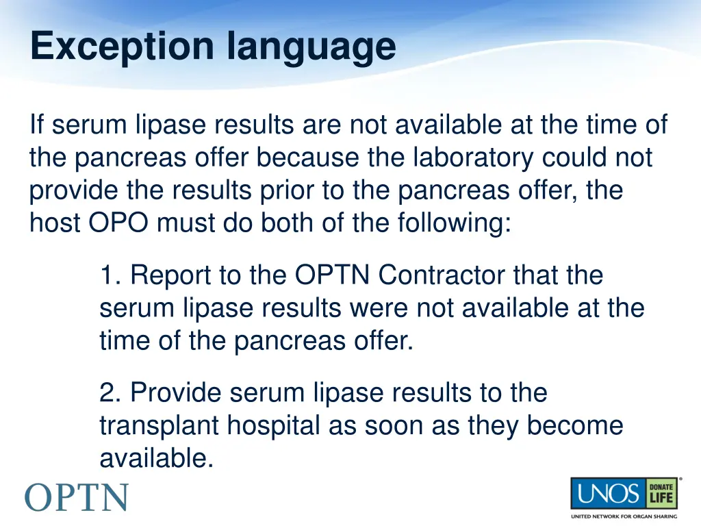 exception language