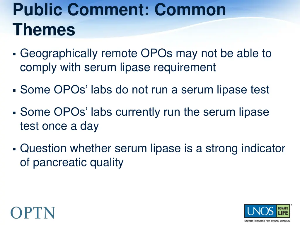 public comment common themes
