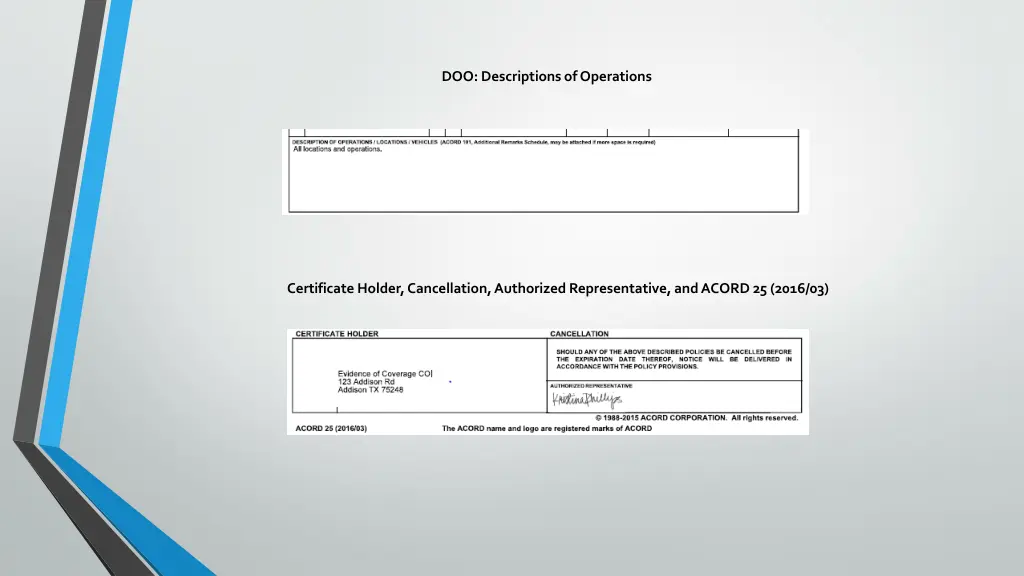 doo descriptions of operations