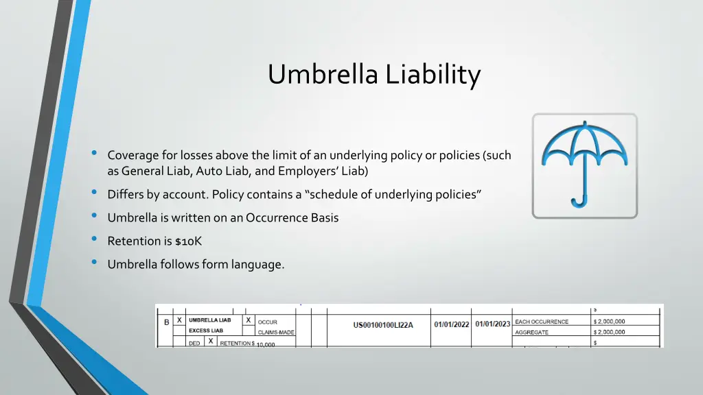 umbrella liability