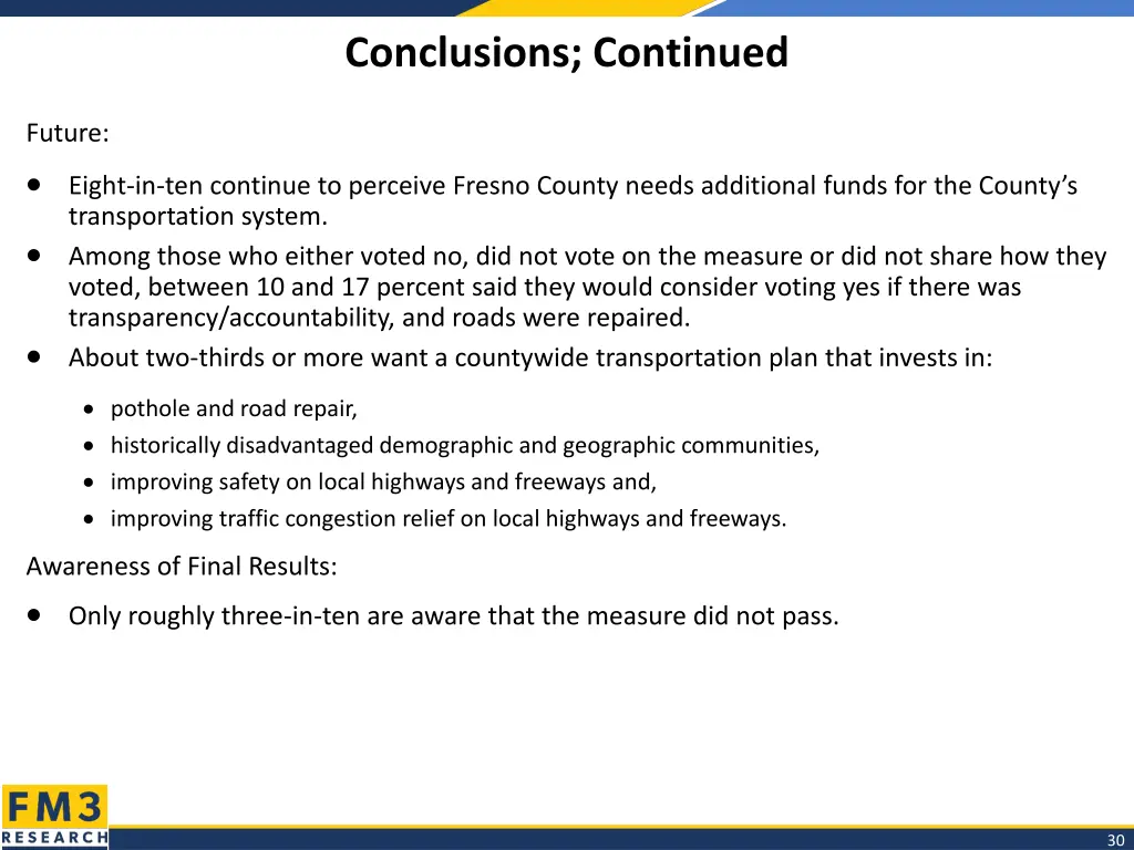 conclusions continued