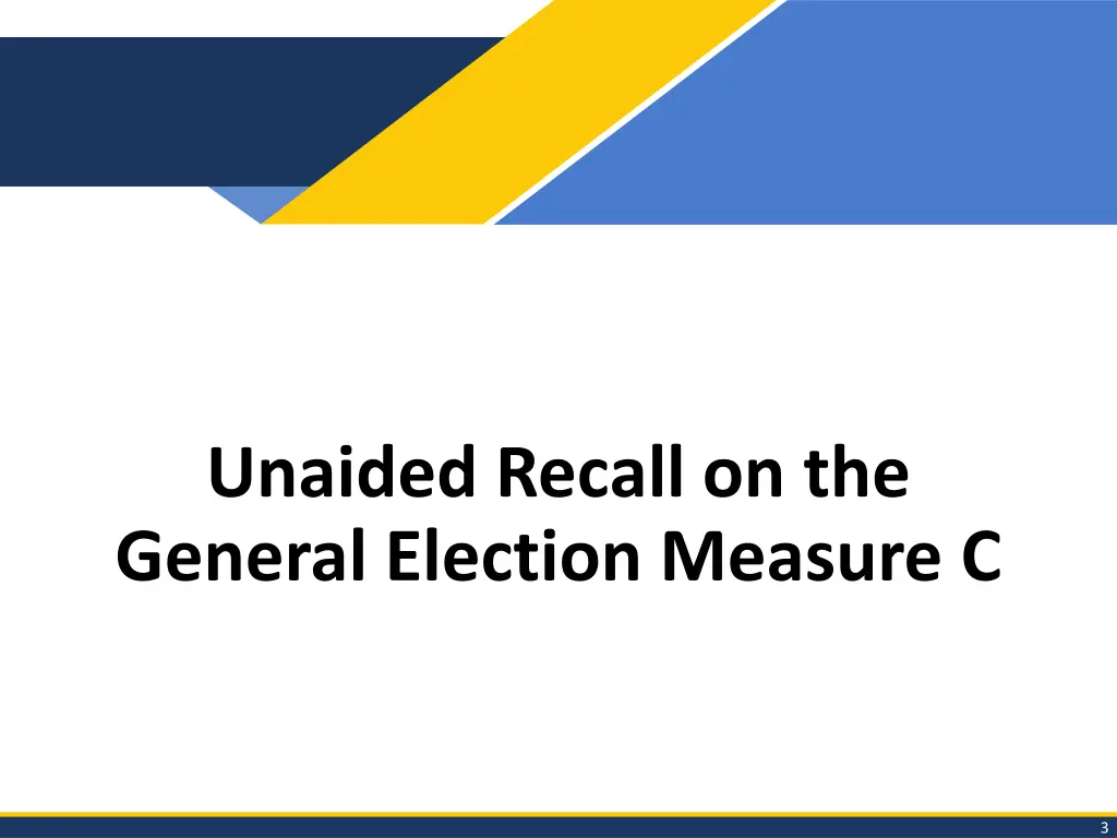 unaided recall on the general election measure c