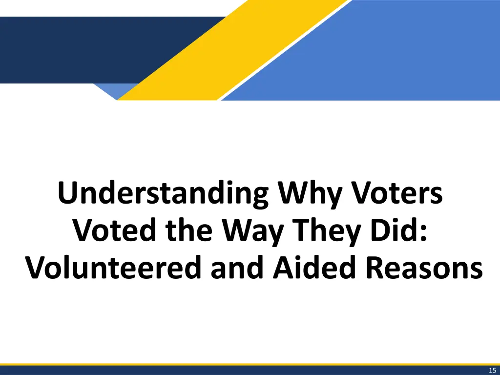 understanding why voters voted the way they