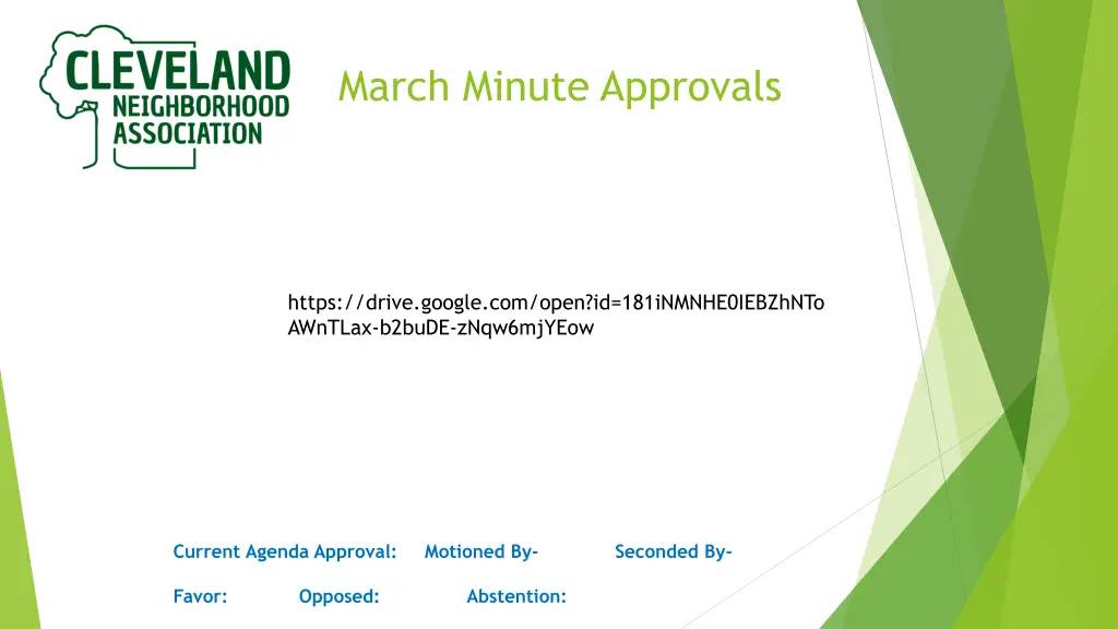 march minute approvals