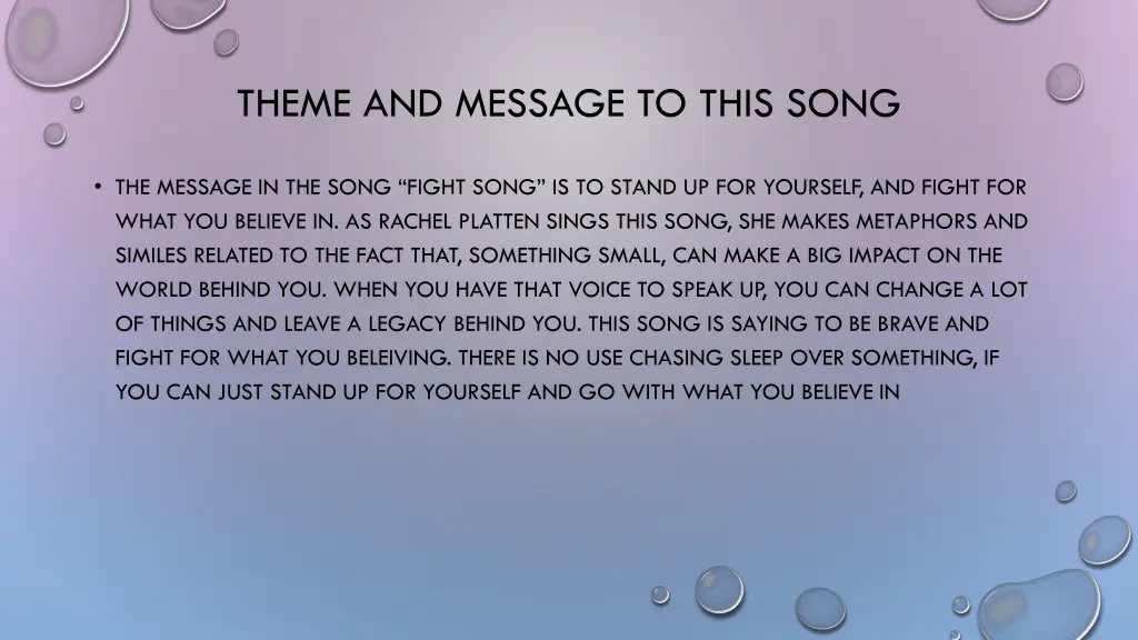 theme and message to this song