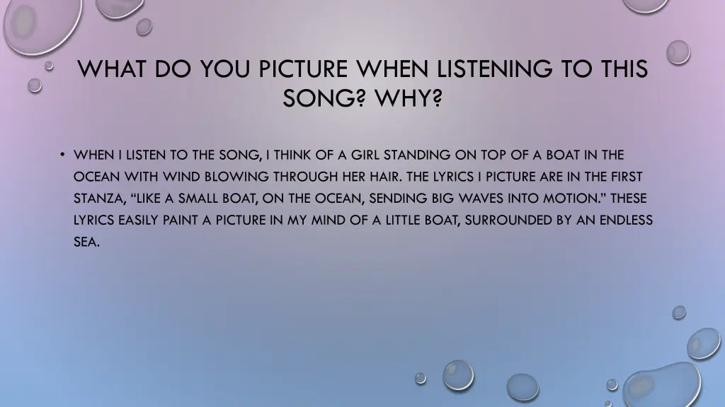 what do you picture when listening to this song