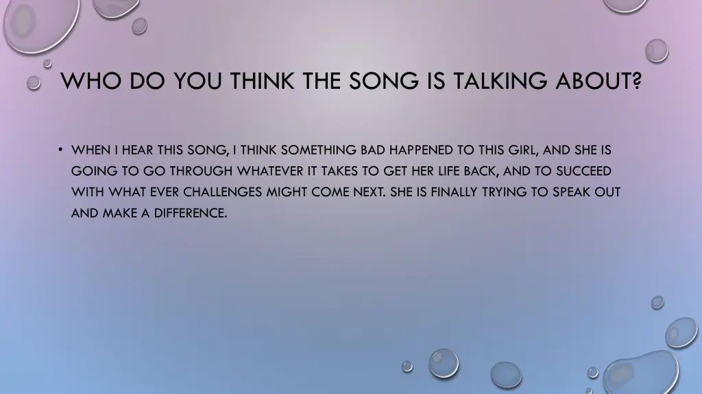 who do you think the song is talking about
